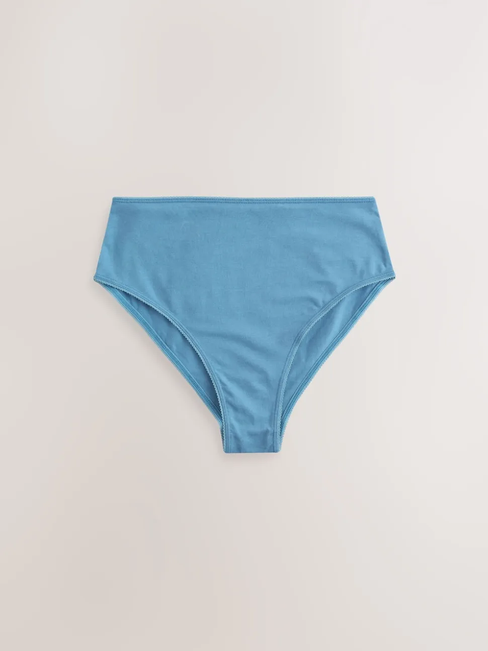 Blue Bows High Waist High Leg Cotton Rich Knickers 7 Pack
