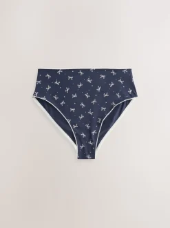 Blue Bows High Waist High Leg Cotton Rich Knickers 7 Pack