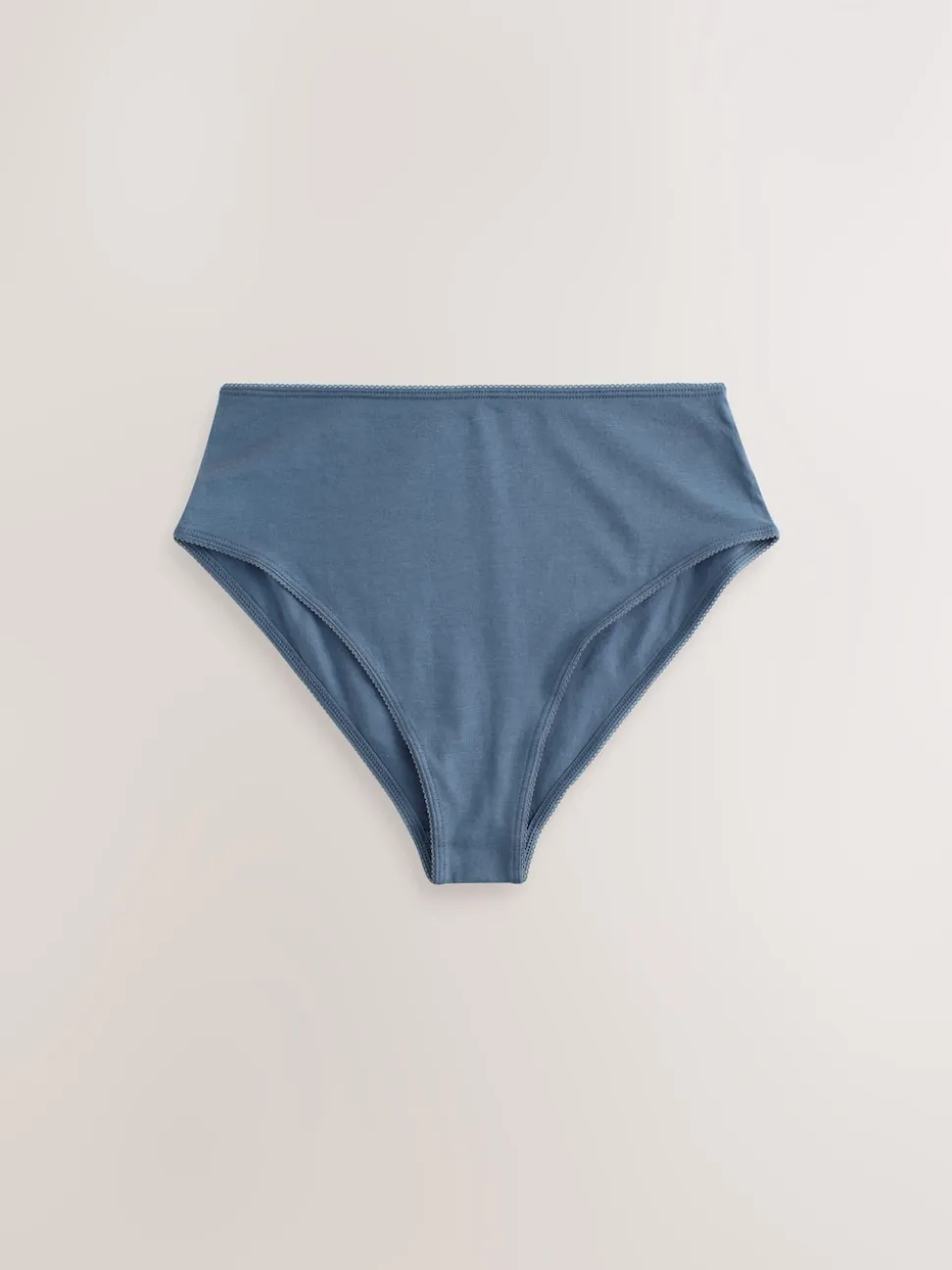 Blue Bows High Waist High Leg Cotton Rich Knickers 7 Pack