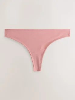 Blue Bows Thong Cotton Rich Knickers 7 Pack