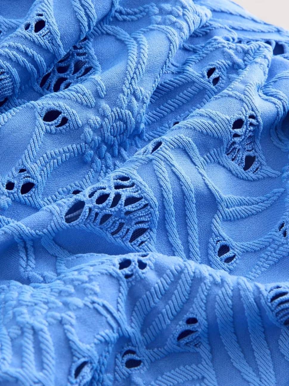 Blue Broderie Shaping Tummy Control Swimsuit