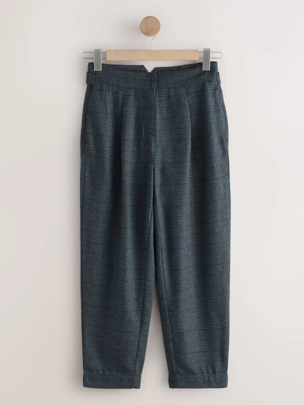 Blue Check N. Premium Barrel Leg Trousers With Wool