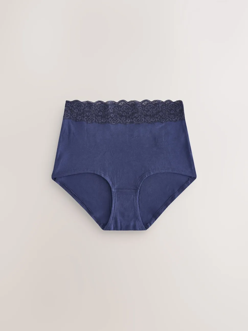 Blue Ditsy Floral Full Brief Cotton Lace Knickers 4 Pack