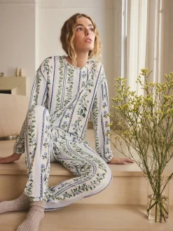 Blue Floral Cosy Long Sleeve Pyjamas