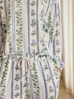Blue Floral Cosy Long Sleeve Pyjamas