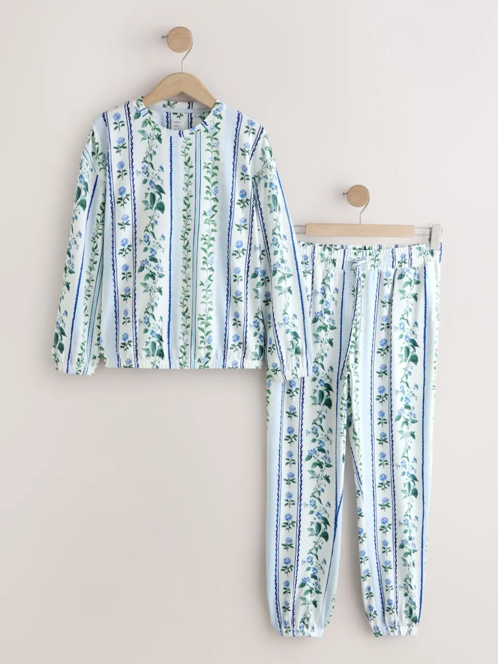 Blue Floral Cosy Long Sleeve Pyjamas