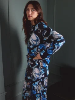 Blue Floral Kew Collection Long Sleeve Pyjamas