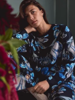 Blue Floral Kew Collection Long Sleeve Pyjamas
