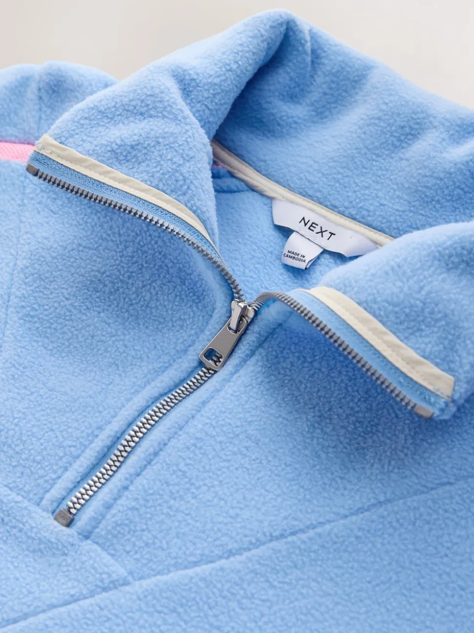 Blue Half Zip Fleece with Colourblock Panels