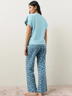 Blue Heart Short Sleeve Pyjamas