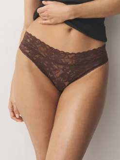 Blue High Leg All Over Lace Knickers 3 Pack