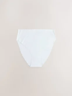 Blue High Waist High Leg No VPL Scallop Knickers 3 Pack