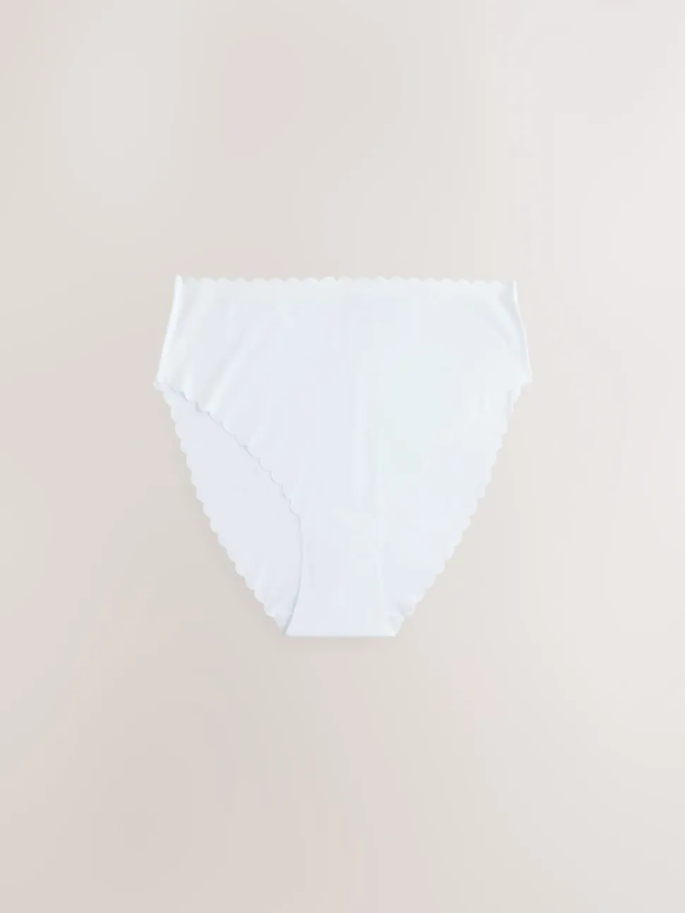 Blue High Waist High Leg No VPL Scallop Knickers 3 Pack