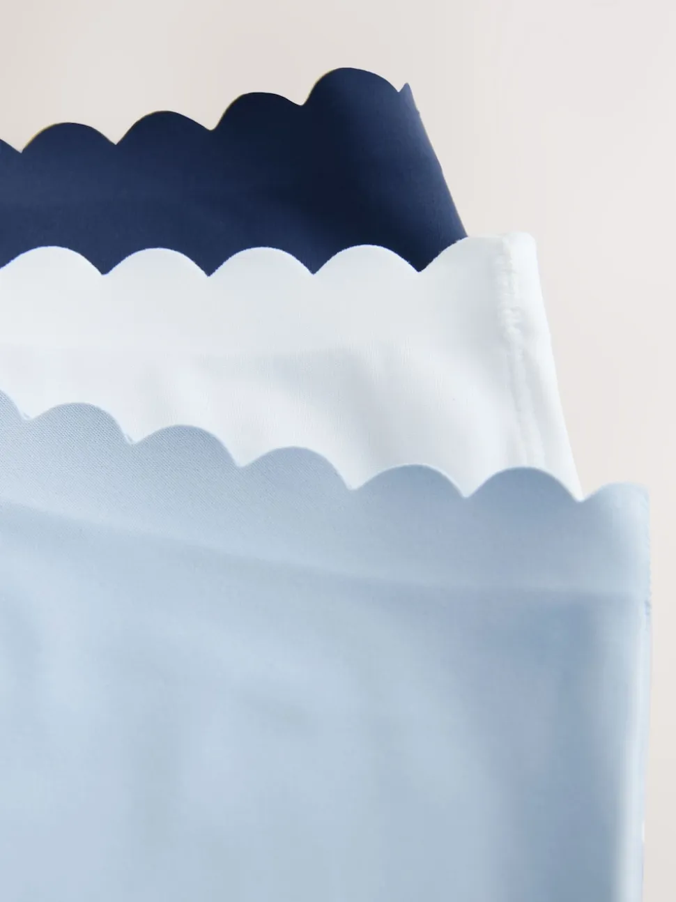 Blue High Waist High Leg No VPL Scallop Knickers 3 Pack