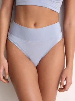 Blue High Waist High Leg Ultimate Comfort Knickers 2 Pack