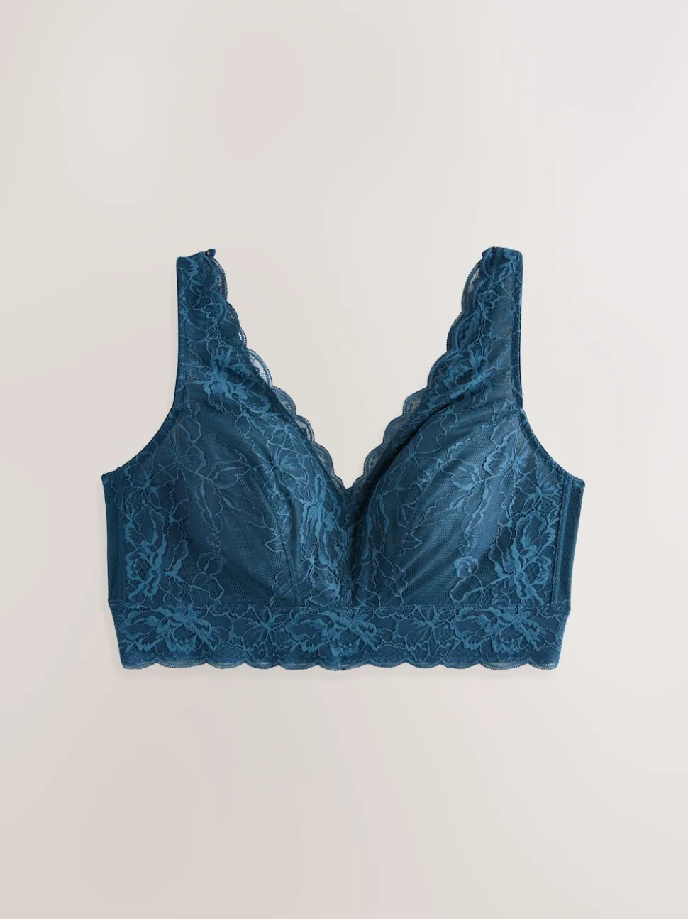Blue Non Pad Non Wire Total Support Lace Bra