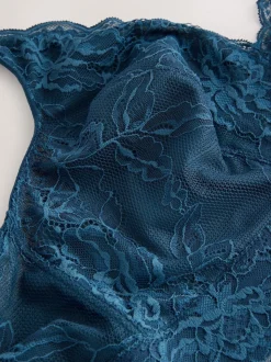 Blue Non Pad Non Wire Total Support Lace Bra