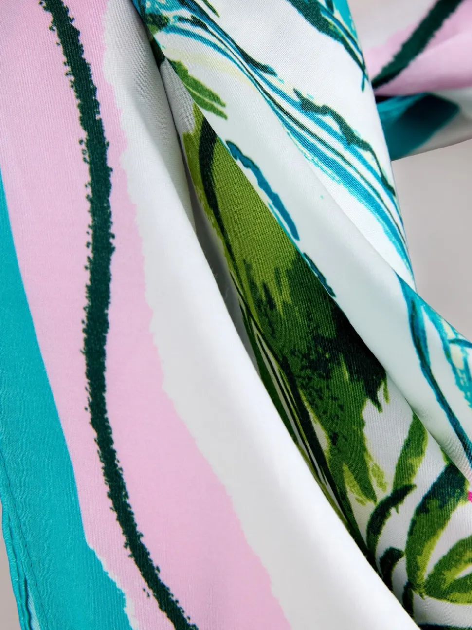 Blue Poolside Scene Satin Square Scarf