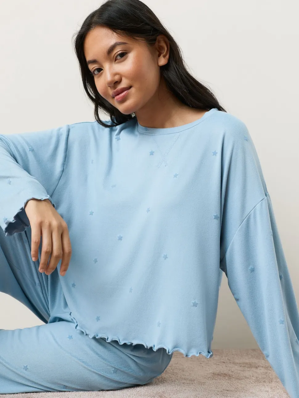 Blue Star Heart Soft Long Sleeve Pyjamas
