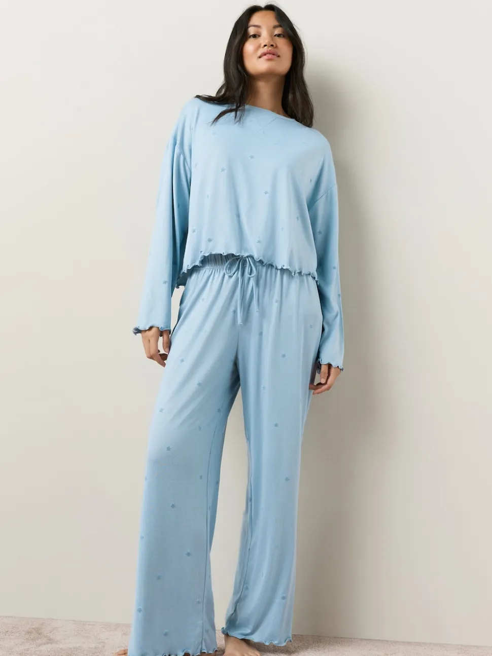 Blue Star Heart Soft Long Sleeve Pyjamas
