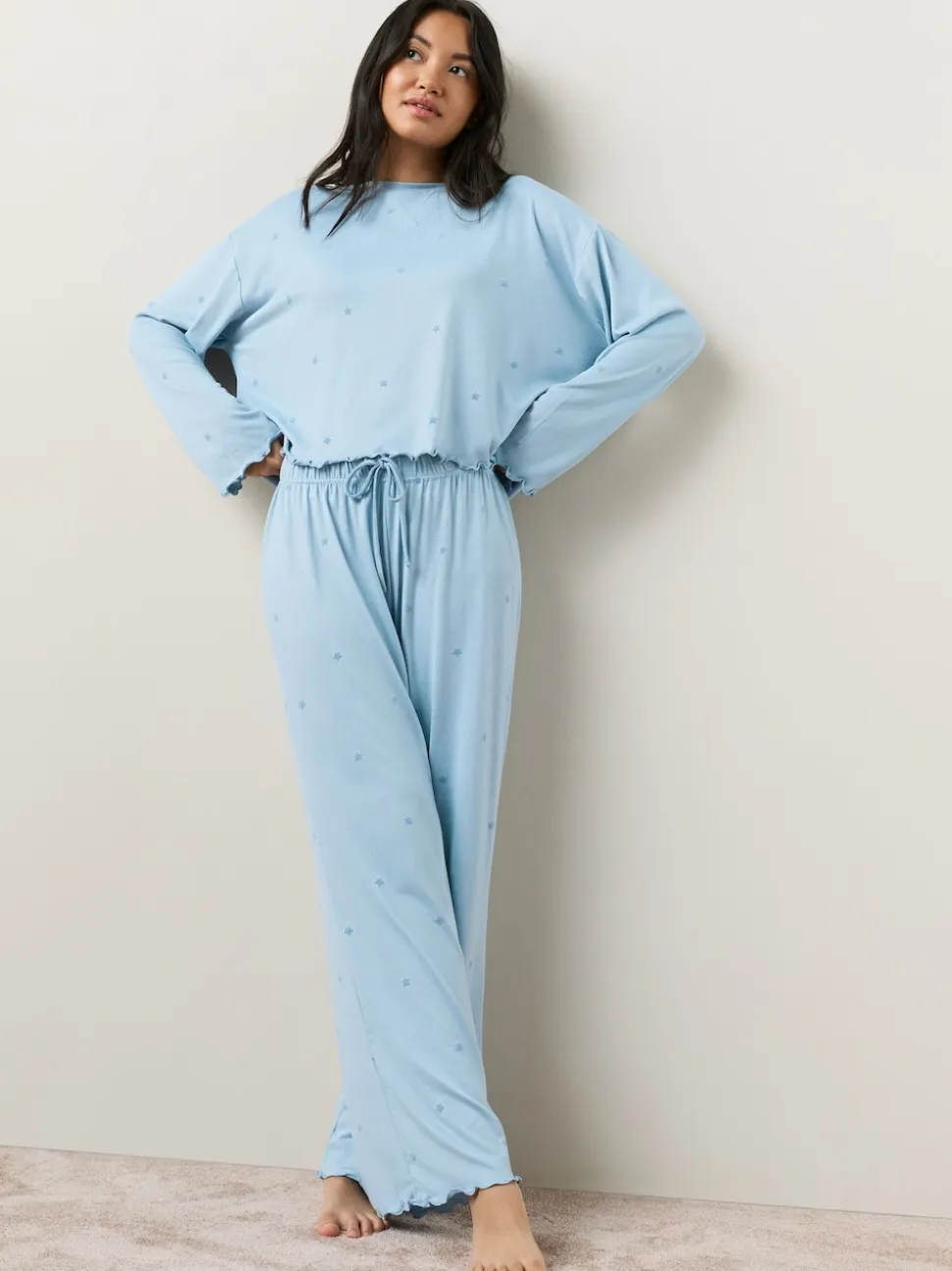Blue Star Heart Soft Long Sleeve Pyjamas