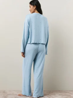 Blue Star Heart Soft Long Sleeve Pyjamas