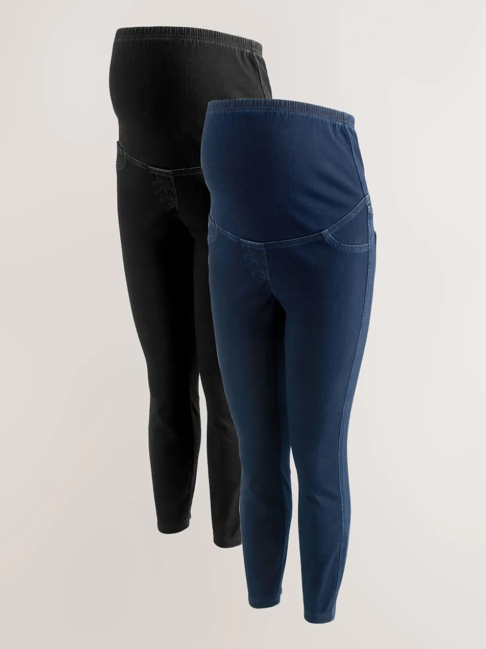 Blue/Black Maternity Denim Jeggings 2 Pack