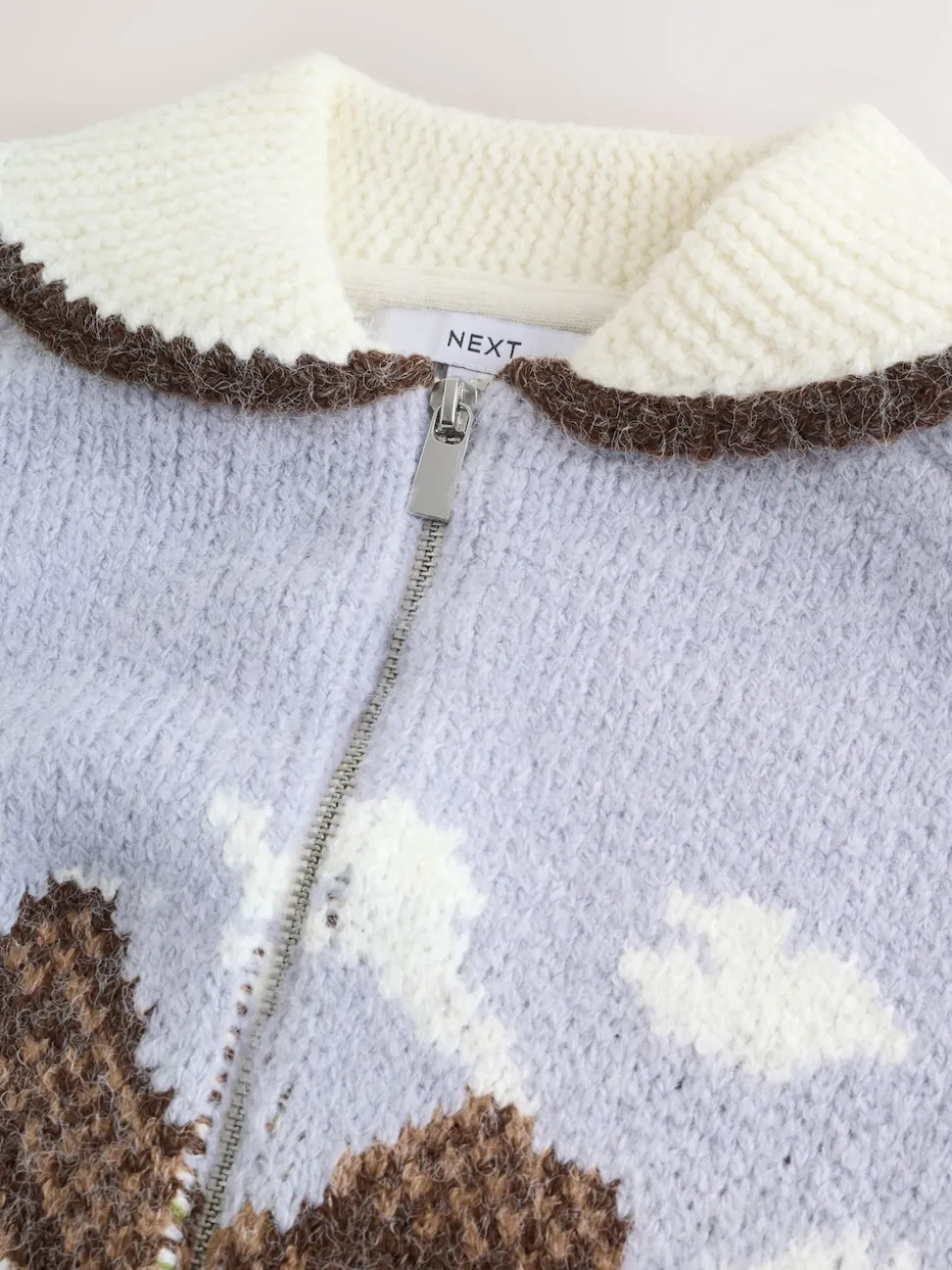 Blue/Green Landscape Scene Zip Cardigan