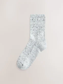 Blue/Grey Neppy Cushion Sole Socks 4 Pack