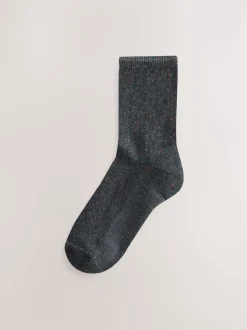 Blue/Grey Neppy Cushion Sole Socks 4 Pack