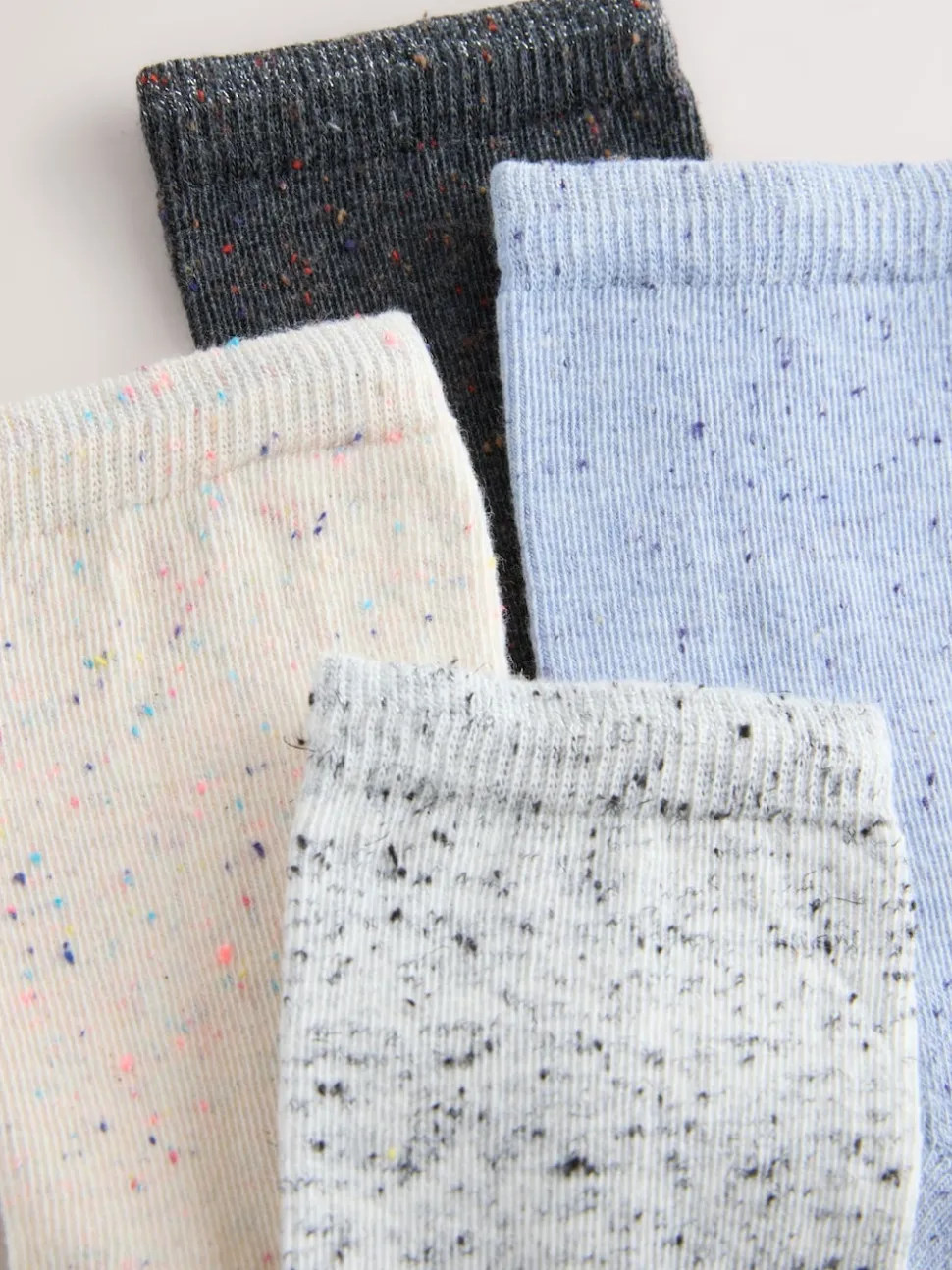 Blue/Grey Neppy Cushion Sole Socks 4 Pack