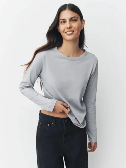 Blue/Navy/Cream/Grey Long Sleeve Crew Neck T-Shirts 5 Pack