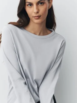 Blue/Navy/Cream/Grey Long Sleeve Crew Neck T-Shirts 5 Pack