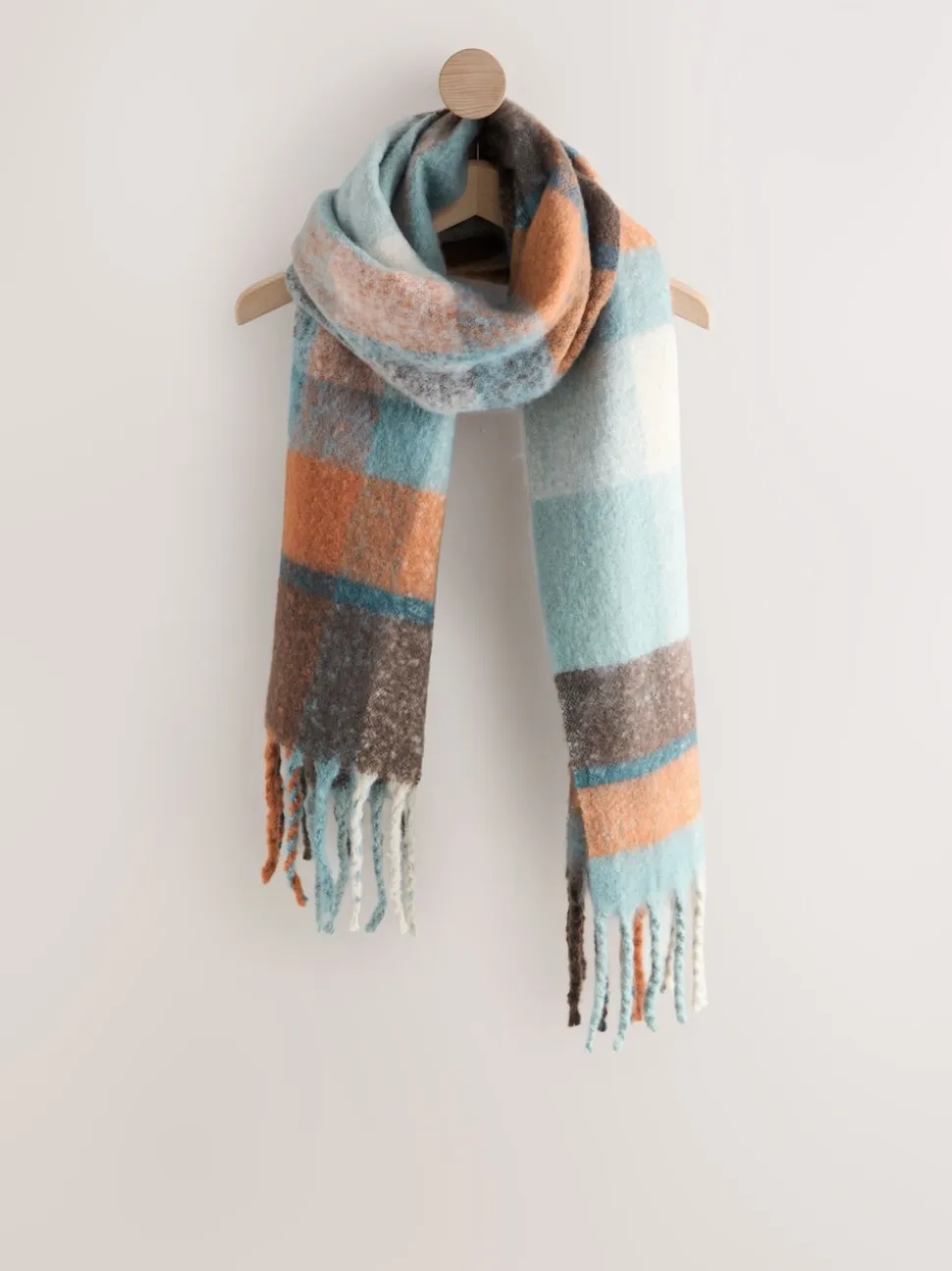 Blue/Orange Heavyweight Brushed Blanket Scarf