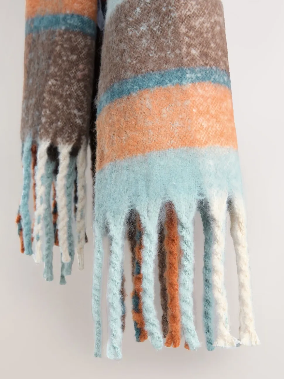 Blue/Orange Heavyweight Brushed Blanket Scarf