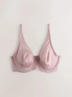 Blue/Pink/Cream Non Pad Full Cup DD+ Microfibre Smoothing Ultimate Comfort T-Shirt Bras 3 Pack
