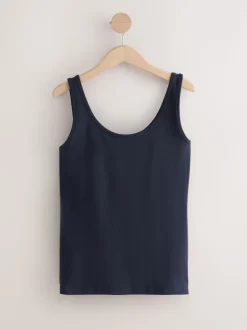 Blue/Pink/Sage/Oatmeal/Black Thick Strap Vests 5 Pack