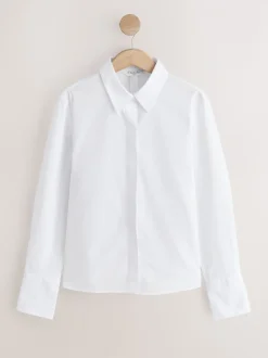 Blue/White Fitted Stretch Essential Long Sleeve Shirts 2 Pack