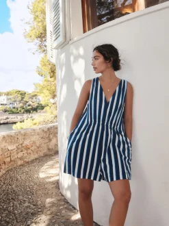 Blue/White Jersey Summer Playsuit