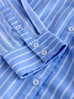 Blue/White Stripe Soft Relaxed Long Sleeve Shirt