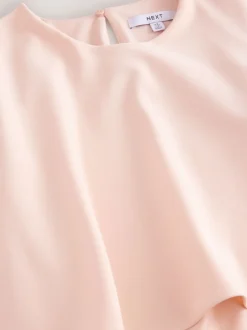 Blush Pink Cape Maxi Dress