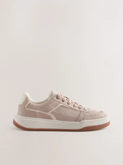Blush Pink Forever Comfort® Panelled Retro Lace-Up Trainers