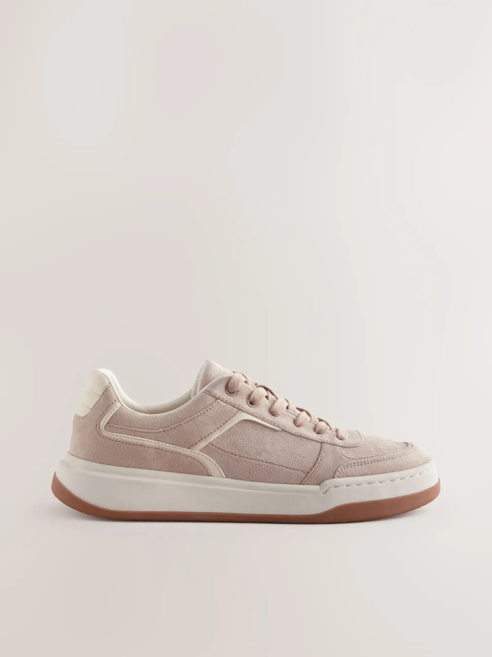Blush Pink Forever Comfort® Panelled Retro Lace-Up Trainers