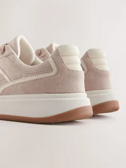 Blush Pink Forever Comfort® Panelled Retro Lace-Up Trainers