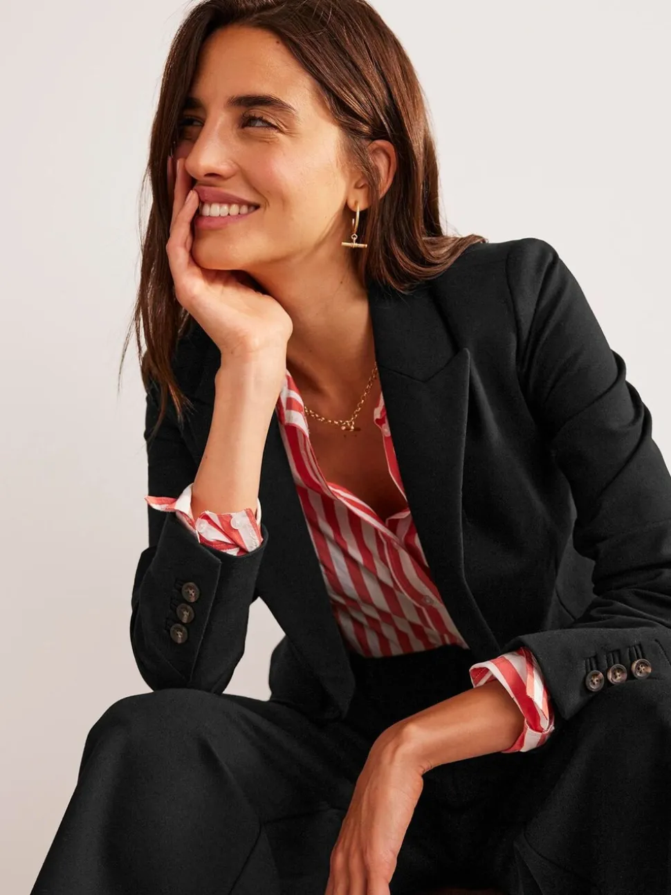 Boden Black Chrome The Marylebone Ponte Blazer
