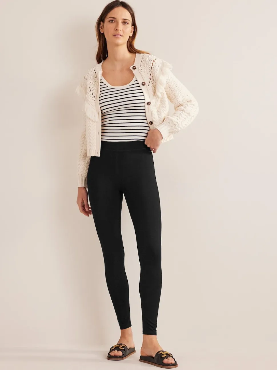Boden Black High Rise Jersey Leggings