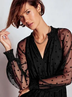 Boden Black Lucille Tulle Midi Dress