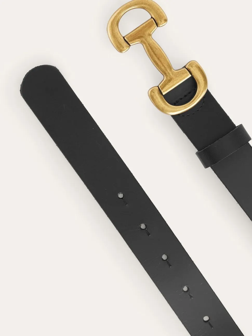 Boden Black Snaffle-Trim Leather Belt