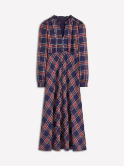 Boden Blue Cassie Check Tea Dress