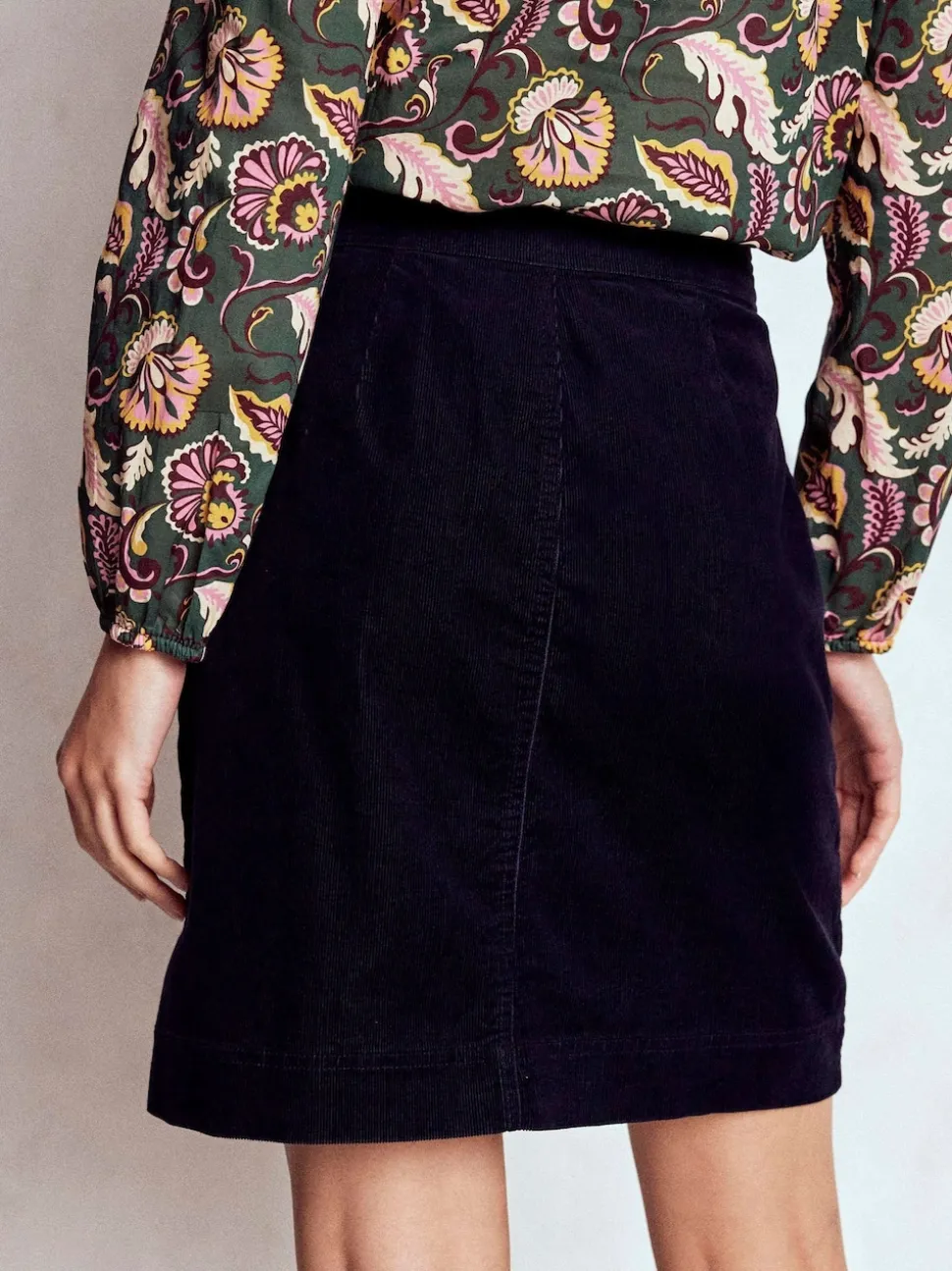 Boden Blue Cecelia Cord Skirt